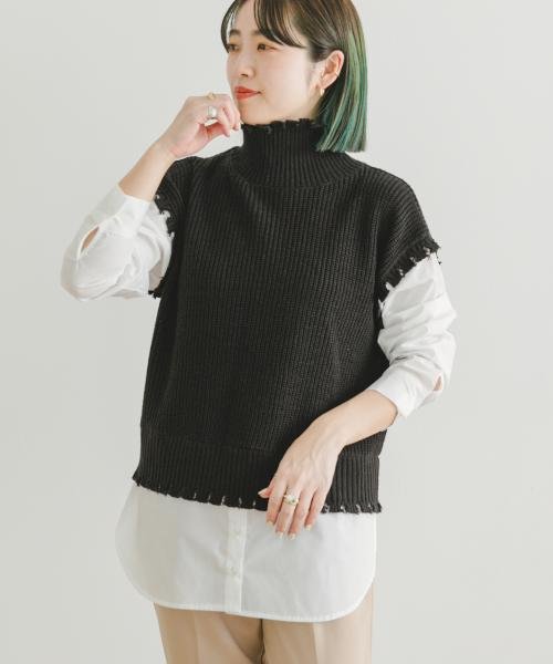 ITEMS URBANRESEARCH(アイテムズ アーバンリサーチ（レディース）)/ニットベストドッキングプルオーバー/img04