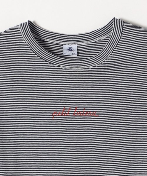 SHIPS any WOMEN(シップス　エニィ　ウィメン)/【SHIPS any別注】PETIT BATEAU:〈洗濯機可能〉ロゴ プリント ボーダー 半袖 Tシャツ 23SS/img04