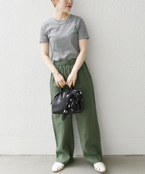 SHIPS any WOMEN(シップス　エニィ　ウィメン)/【SHIPS any別注】PETIT BATEAU:〈洗濯機可能〉ロゴ プリント ボーダー 半袖 Tシャツ 23SS/img18