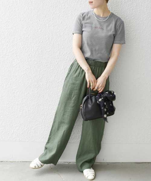 SHIPS any WOMEN(シップス　エニィ　ウィメン)/【SHIPS any別注】PETIT BATEAU:〈洗濯機可能〉ロゴ プリント ボーダー 半袖 Tシャツ 23SS/img19