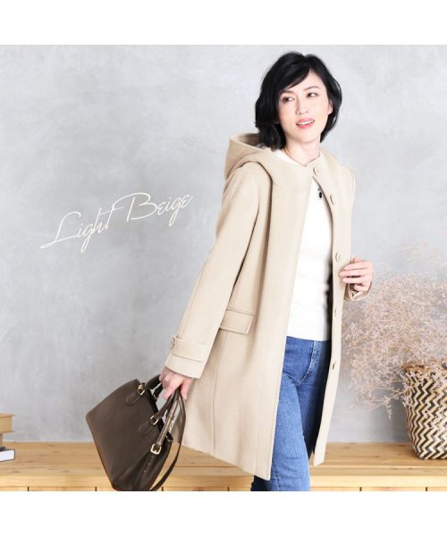 [Filomo]カシミヤ混ウールフード付きコート 