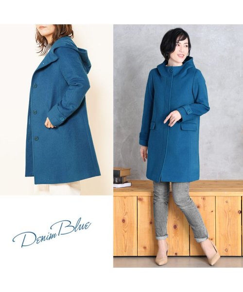 [Filomo]カシミヤ混ウールフード付きコート 