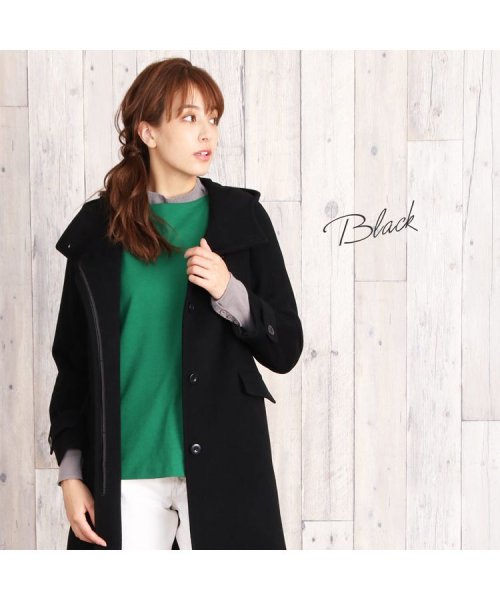 [Filomo]カシミヤ混ウールフード付きコート 