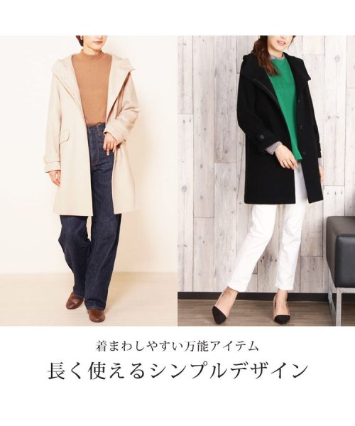 [Filomo]カシミヤ混ウールフード付きコート 