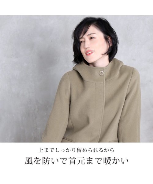 [Filomo]カシミヤ混ウールフード付きコート 