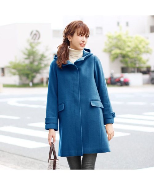 [Filomo]カシミヤ混ウールフード付きコート 