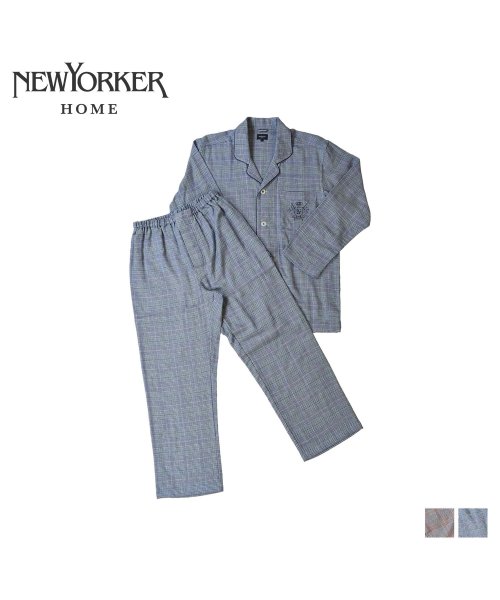 NEWYORKER HOME(ニューヨーカーホーム)/ニューヨーカーホーム NEWYORKER HOME ルームウェア 上下 メンズ パジャマ 長袖 前開き TAILORED PAJAMAS グレー レッド ブルー/img01