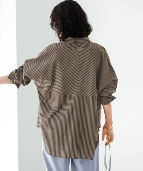 STYLE DELI(スタイルデリ)/カラーナチュラルストライプ織りシャツ/img05