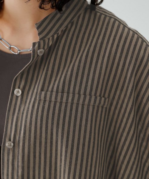 STYLE DELI(スタイルデリ)/カラーナチュラルストライプ織りシャツ/img06