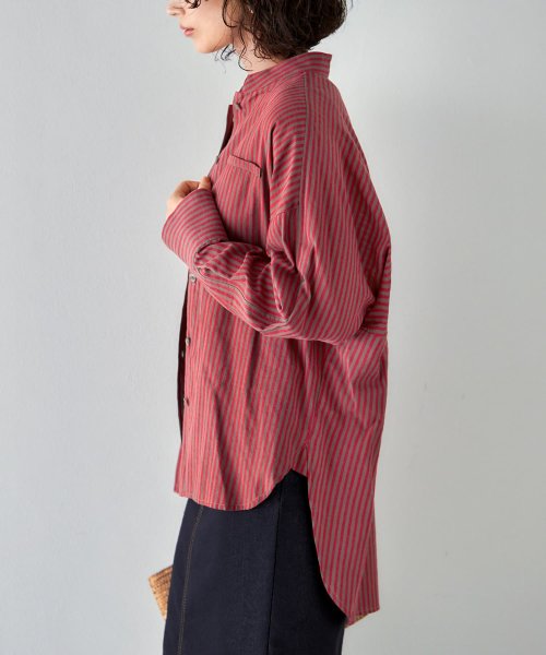 STYLE DELI(スタイルデリ)/カラーナチュラルストライプ織りシャツ/img22