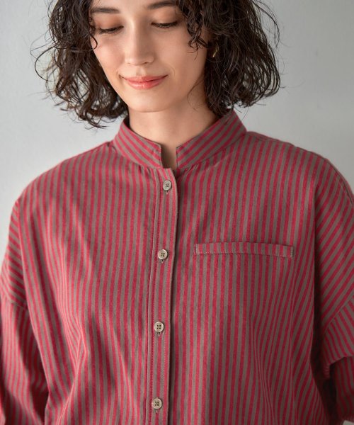 STYLE DELI(スタイルデリ)/カラーナチュラルストライプ織りシャツ/img25