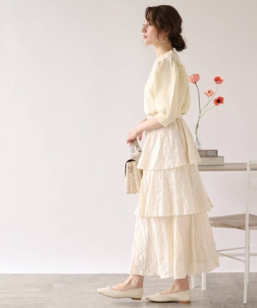 Couture Brooch(クチュールブローチ)/【WEB限定】ワッシャーティアードスカート/img02
