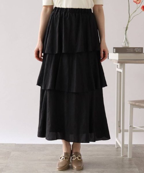 Couture Brooch(クチュールブローチ)/【WEB限定】ワッシャーティアードスカート/img15