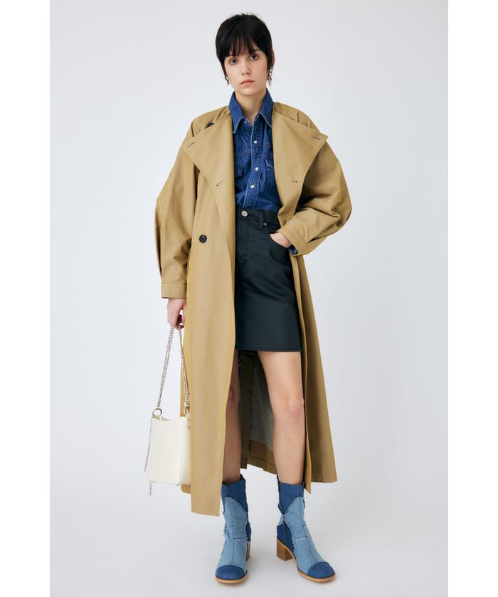 セール】COLLARLESS TRENCH コート(505192666) | マウジー(moussy