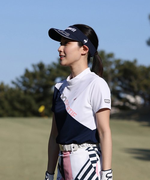 le coq sportif GOLF (ルコックスポルティフ（ゴルフ）)/【池田エライザ着用】サンスクリーン バイカラー半袖モックネックシャツ 【アウトレット】/img01