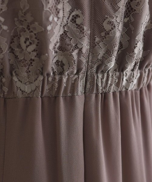 レースハイウエスト切替えマーメイドワンピース 