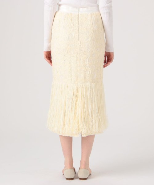フリンジラフツイード タイトミディスカート 
