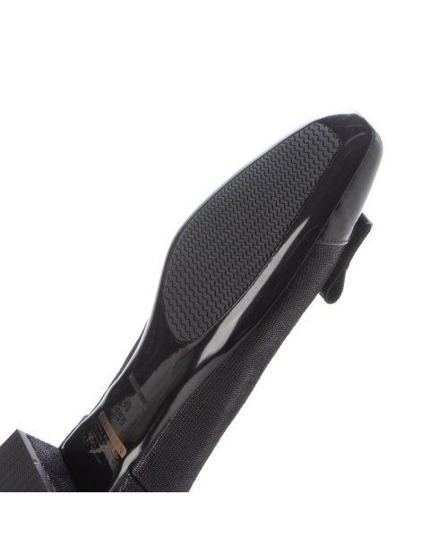 【3E】ローヒールスクエアパンプス 3E 本革