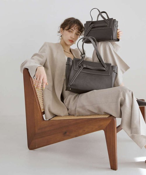 Knoty/レザーベルテッドトートBAG(mini) 0背胴