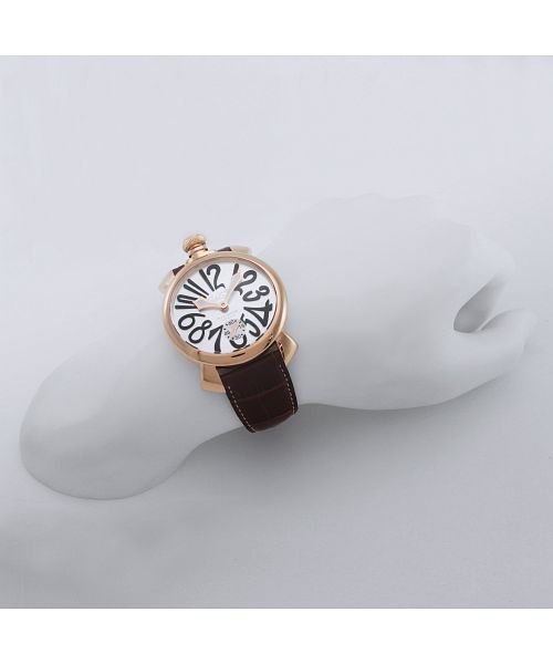 GaGa MILANO(ガガミラノ)/GaGaMILAN(ガガミラノ) MANUALE48MM 5011.06S－BRW メンズ シルバー 手巻キ 腕時計/img03