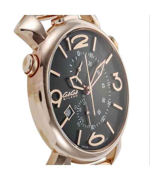 GaGa MILANO(ガガミラノ)/GaGaMILAN(ガガミラノ) THINCHRONO46MM 5098.02BR－NEW メンズ ブラック クォーツ 腕時計/img02