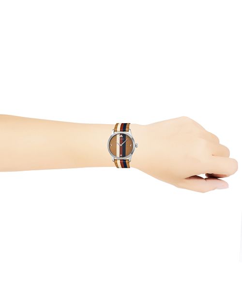 GUCCI(グッチ) Gタイムレス YA1264078 ユニセックス ブラウン×ベージュ×レッド×ネイビー クォーツ 腕時計