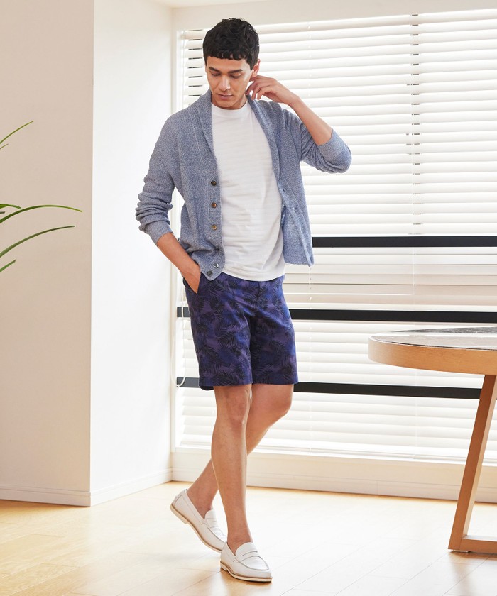 リネンコットンリブショールカラーカーディガン(505201849)｜HANKYU