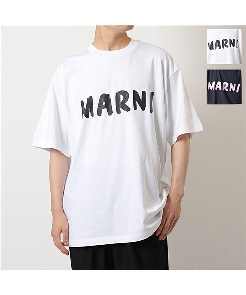 【MARNI(マルニ)】Tシャツ THJET49EPH USCS11 メンズ マルニレタリングプリント ミドルスリーブ クルーネック オーバーサイズ 半袖