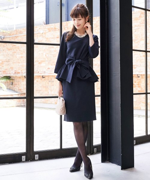 フレアーペプラムスカートスーツセットアップ「SU673」(505200236  