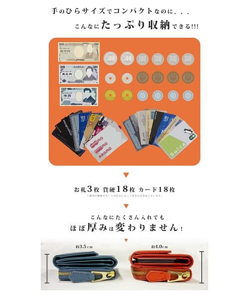 RINRE(リンレ)/RINRE リンレ 三つ折り財布 ロンバルディア ラウンドファスナー カードフォルダー/img10