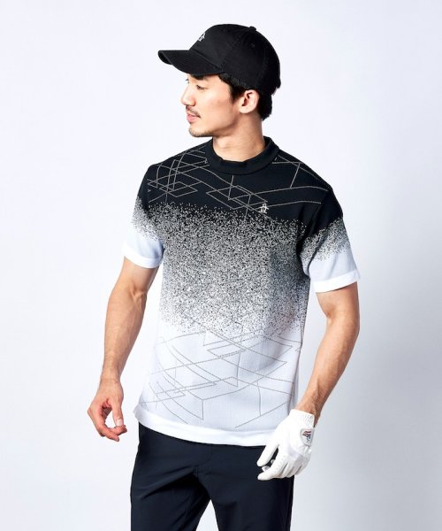 Munsingwear(マンシングウェア)/RENUグラデーションモックネックニット半袖シャツ(手洗い可)【アウトレット】/img01