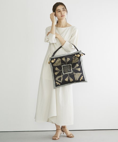 【TREASURE TOPKAPI】トレジャー トプカピ【アーカイブ】マイルドサテン スカーフ パネル柄 トートバッグ 2023 