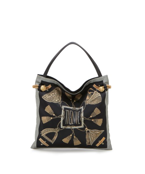 【TREASURE TOPKAPI】トレジャー トプカピ【アーカイブ】マイルドサテン スカーフ パネル柄 トートバッグ 2023 