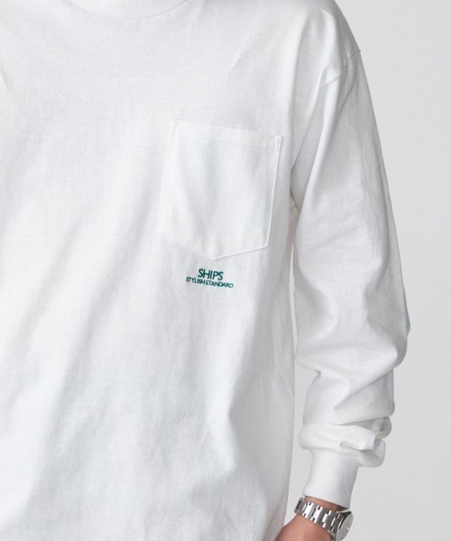 SHIPS MEN(シップス　メン)/*SHIPS: STYLISH STANDARD ミニロゴ 刺繍 ポケット ロングスリーブ Tシャツ/img14