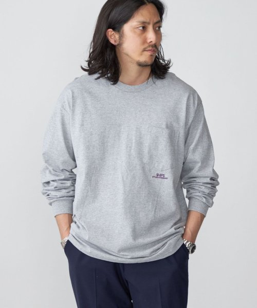 SHIPS MEN(シップス　メン)/*SHIPS: STYLISH STANDARD ミニロゴ 刺繍 ポケット ロングスリーブ Tシャツ/img19