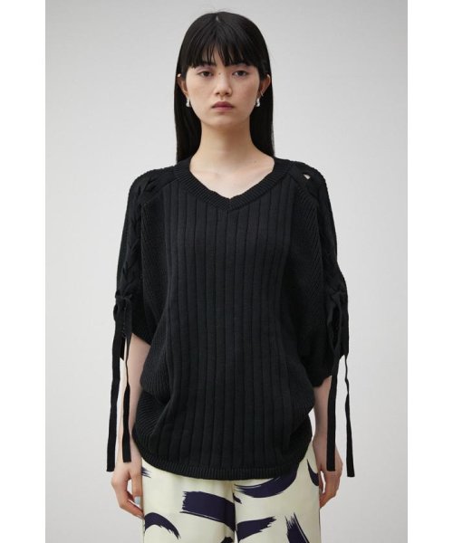 AZUL by moussy(アズールバイマウジー)/2WAY SHOULDER LACE－UP KNIT/img15