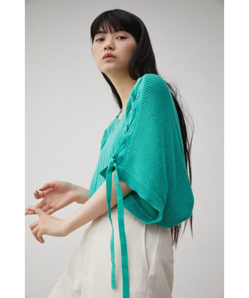 AZUL by moussy(アズールバイマウジー)/2WAY SHOULDER LACE－UP KNIT/img24