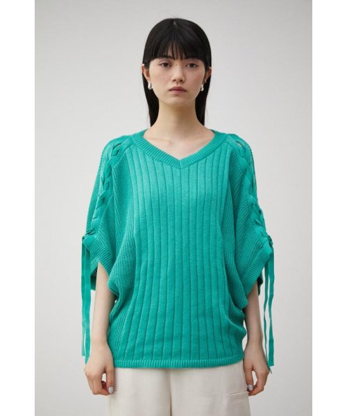AZUL by moussy(アズールバイマウジー)/2WAY SHOULDER LACE－UP KNIT/img26