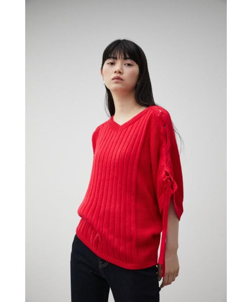 AZUL by moussy(アズールバイマウジー)/2WAY SHOULDER LACE－UP KNIT/img45