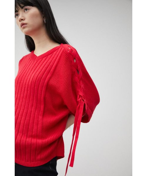 AZUL by moussy(アズールバイマウジー)/2WAY SHOULDER LACE－UP KNIT/img46