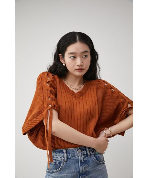 AZUL by moussy(アズールバイマウジー)/2WAY SHOULDER LACE－UP KNIT/img56