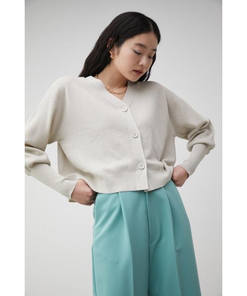 AZUL by moussy(アズールバイマウジー)/PUFF SLEEVE SHORT CARDIGAN/img01