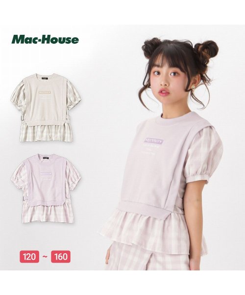 MAC HOUSE(kid's)(マックハウス（キッズ）)/RICH MIX リッチミックス チェックフェイクレイヤードTシャツ 335572116/img01