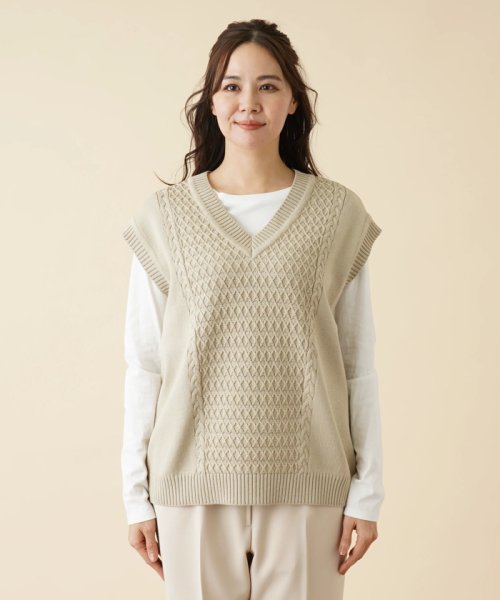 Vネックニットベスト 