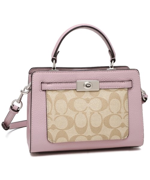 COACH(コーチ)/コーチ アウトレット ハンドバッグ シグネチャー ショルダーバッグ ベージュ パープル レディース COACH CC977 SVV7O/img01