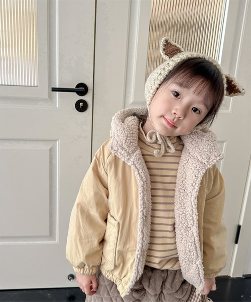 aimoha(aimoha（アイモハ）)/【aimoha－KIDS－】韓国子供服　暖かいボア裏地中綿ジャケット/img01