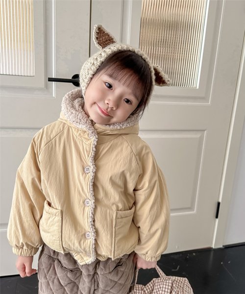 aimoha(aimoha（アイモハ）)/【aimoha－KIDS－】韓国子供服　暖かいボア裏地中綿ジャケット/img02