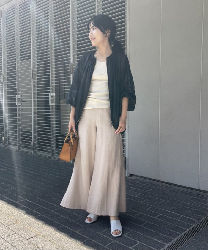 《予約》リネンライクシアーギャザーブルゾン