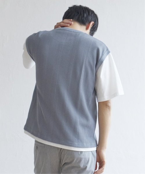 ikka(イッカ)/5分袖フェイクベストTシャツ/img02