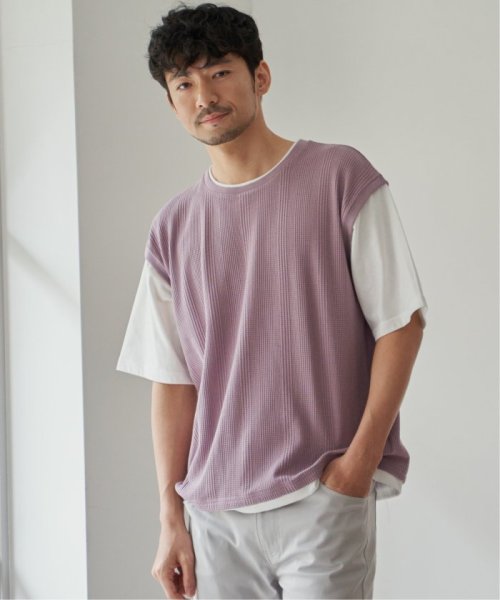 ikka(イッカ)/5分袖フェイクベストTシャツ/img09